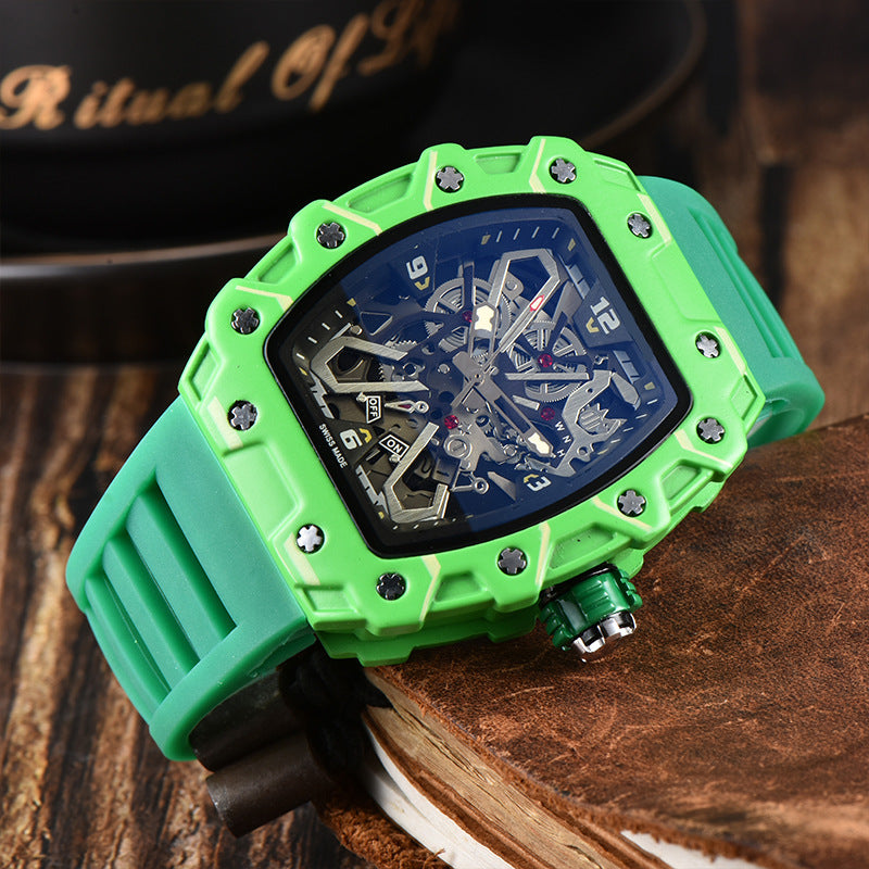 Mens Quartz Watch With A Distinctive Wave-Pattern Dial And Date Display