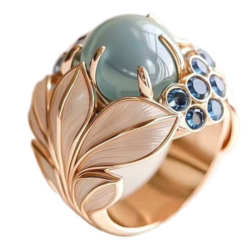 Luxury-yet-affordable Flower-wrapped Iris Fashion Ring