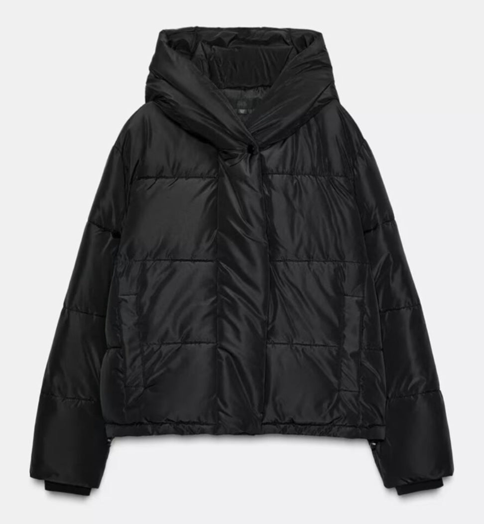 Two-tone Hooded Cotton Padded Jacketcoat