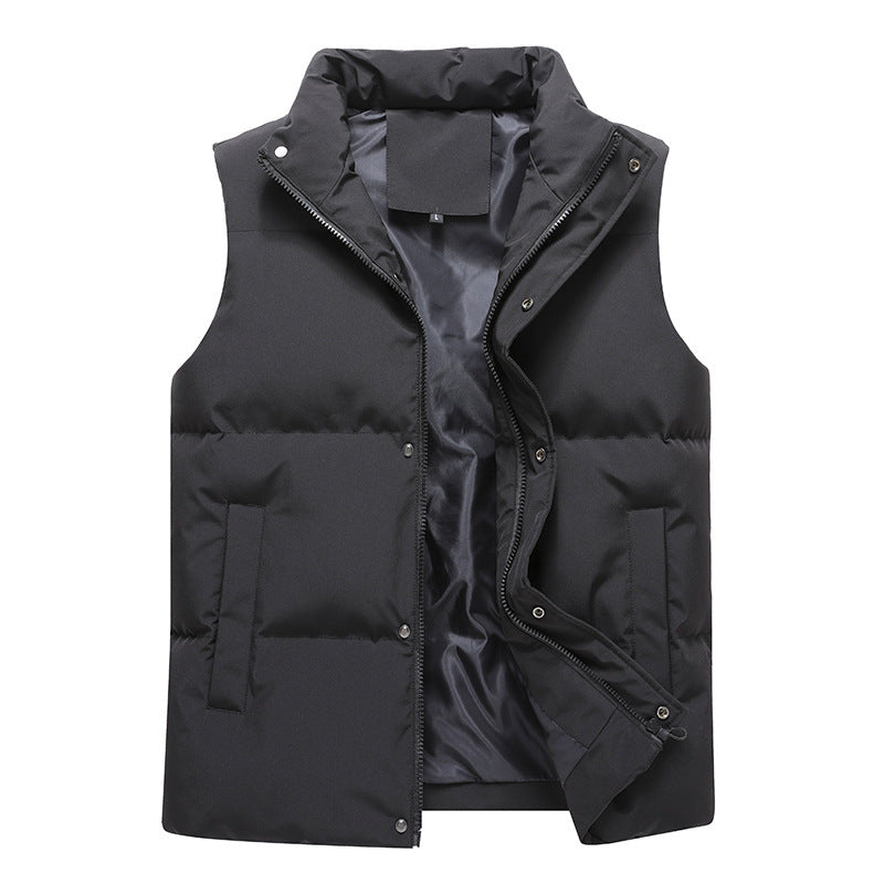 Womens Solid-Color Casual Padded Warm Vest