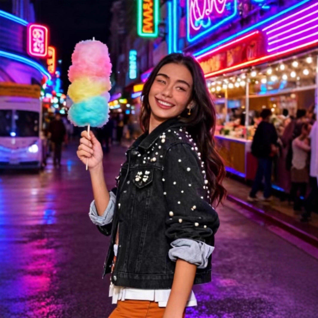 Women's Black Stylish Slim-fit Jacket Top