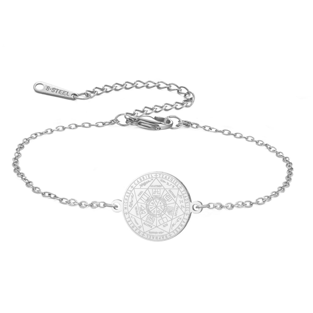 Stainless Steel Seven Archangels Pendant Bracelet