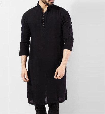 Arabic StyleFashion Simple Long Men's Shirt MuslimRobe