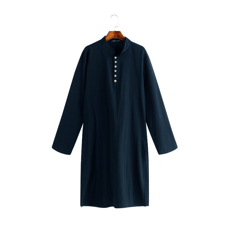 Arabic StyleFashion Simple Long Men's Shirt MuslimRobe