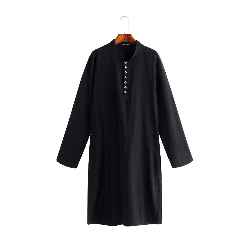 Arabic StyleFashion Simple Long Men's Shirt MuslimRobe