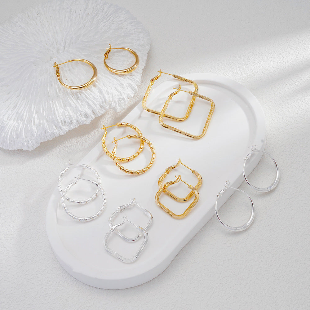 Silver Needle Minimalist Square Earrings With A Chic Cool And Understated Style