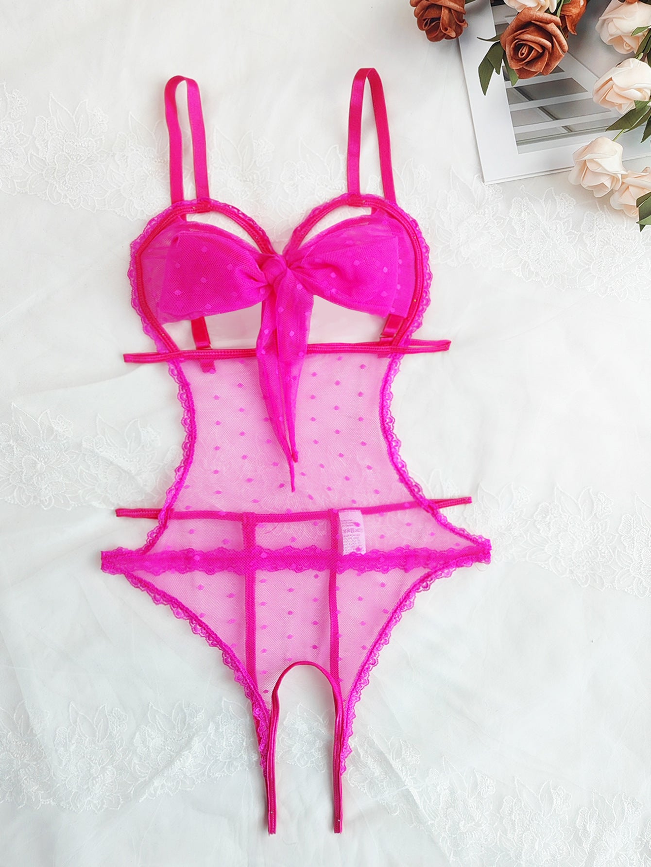 Strapless Sheer Cutout And Ultra-sweet One-piece Bodysuit