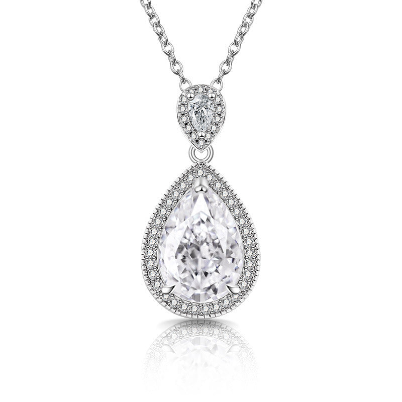 Strobe-colored Gemstone Ice-flower Cut Teardrop Necklace