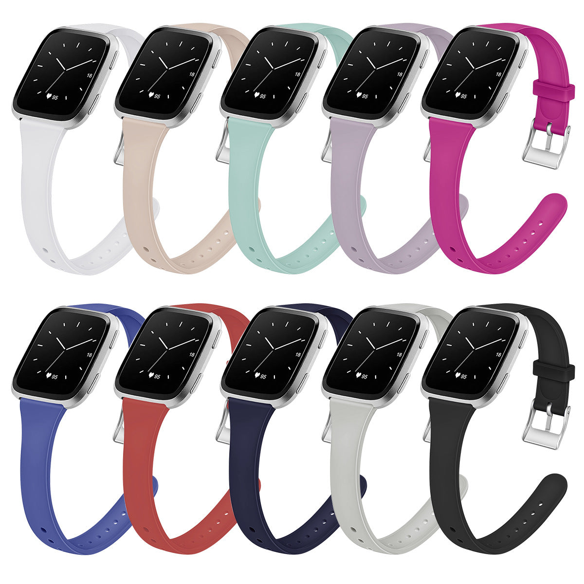 Silicone Strap Smart Watch Shrink Silicone Solid Color Watch Band