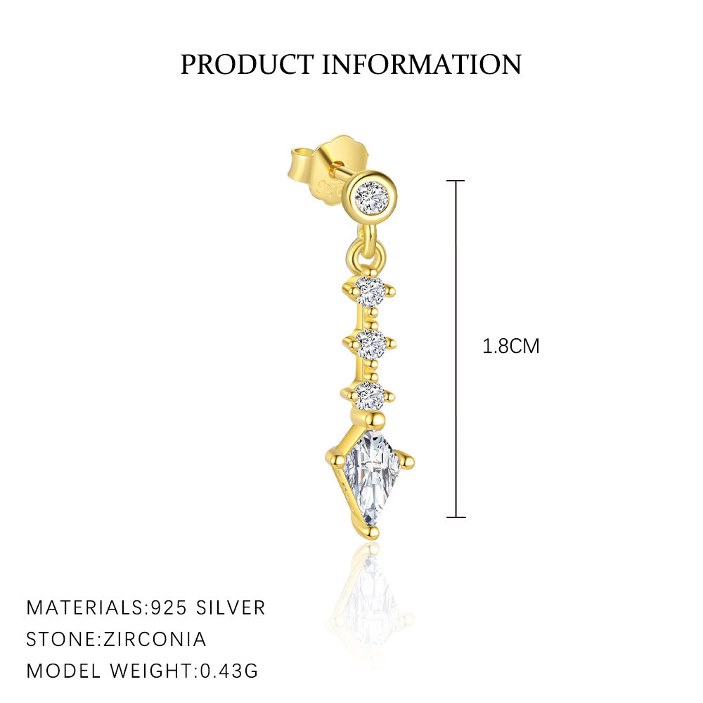Silver Tassel Zircon Earrings For Women