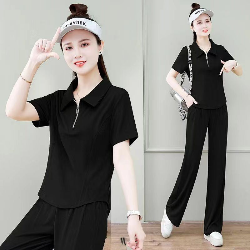 Womens Fashionable Casual Sport Short-Sleeve Set