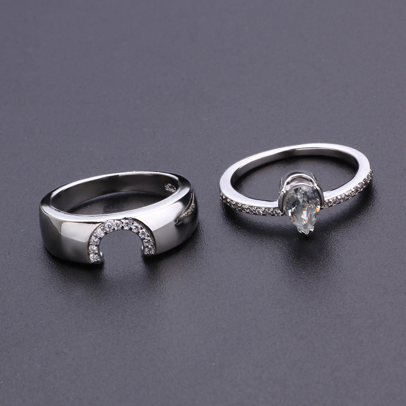 Creative Simulated Diamond Ring Set