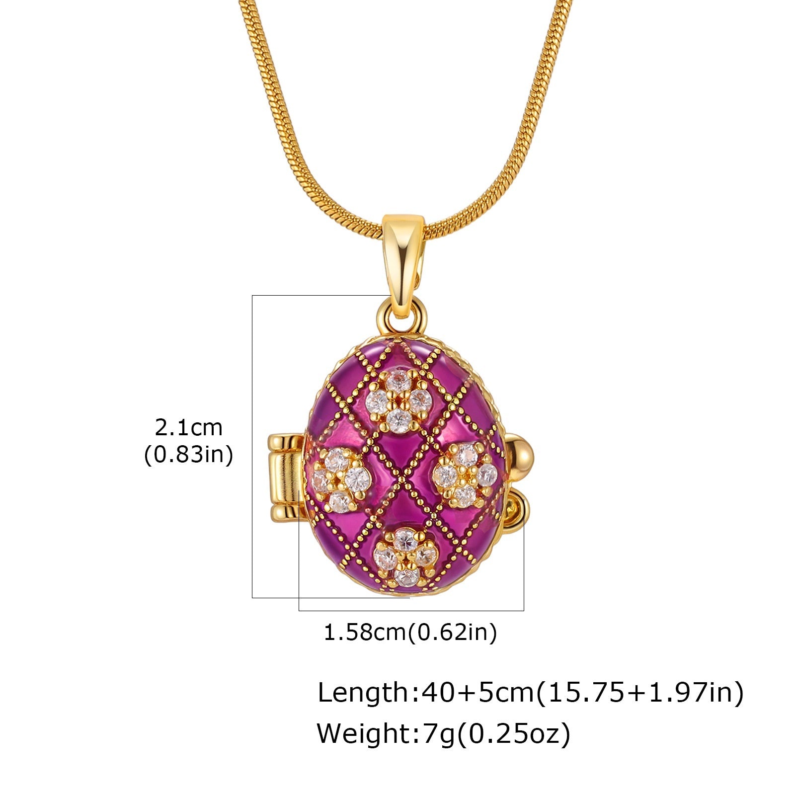 Red And White Easter Egg Openable Pendant For Women