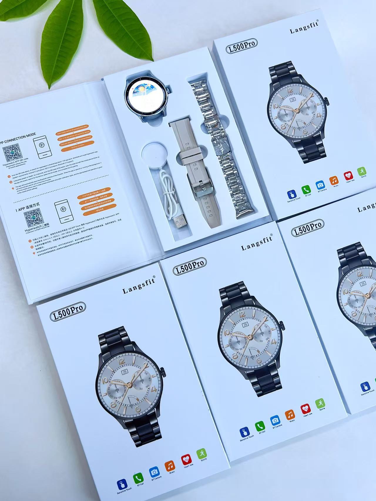 Stainless Steel Polished Dual-Strap Bluetooth Call Sports Watch