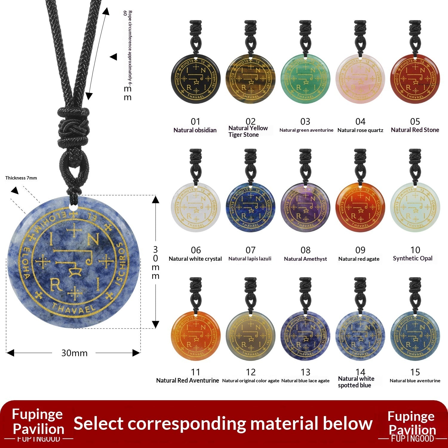 Seven Archangels Natural Crystal Pendant Crystal Necklace