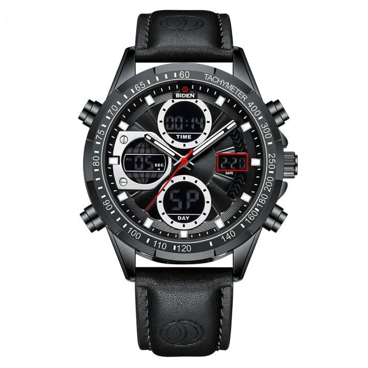 Mens Sports PU Leather Belt Quartz Watch