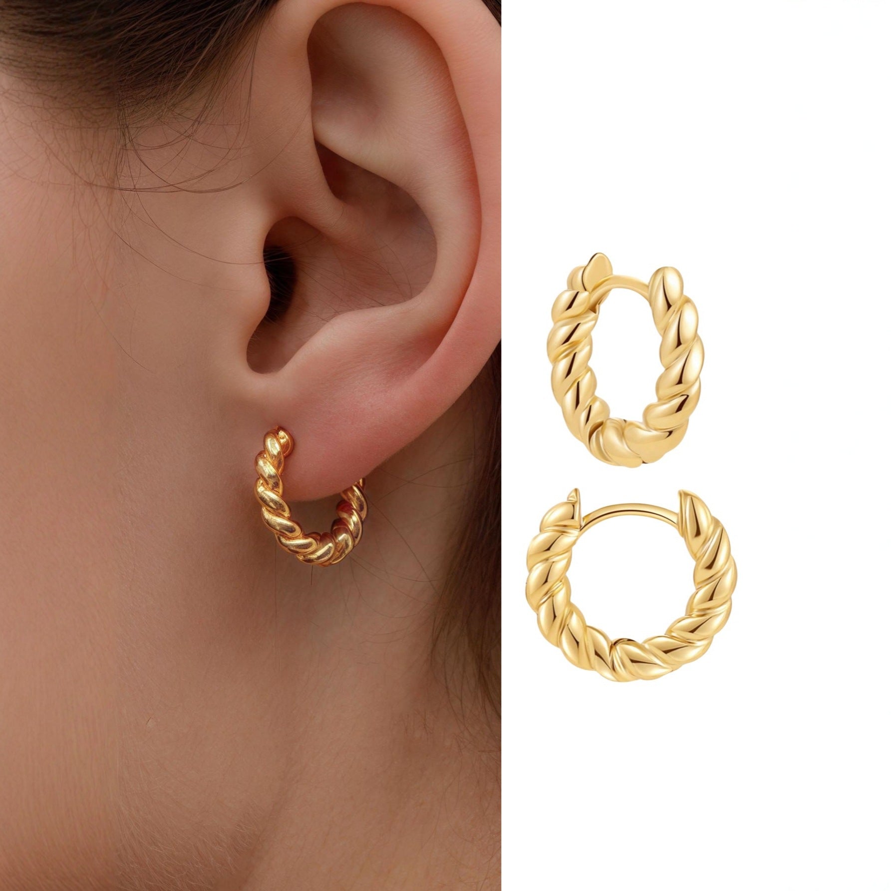 Twisted-Thread Ear Clips For Women Niche Design