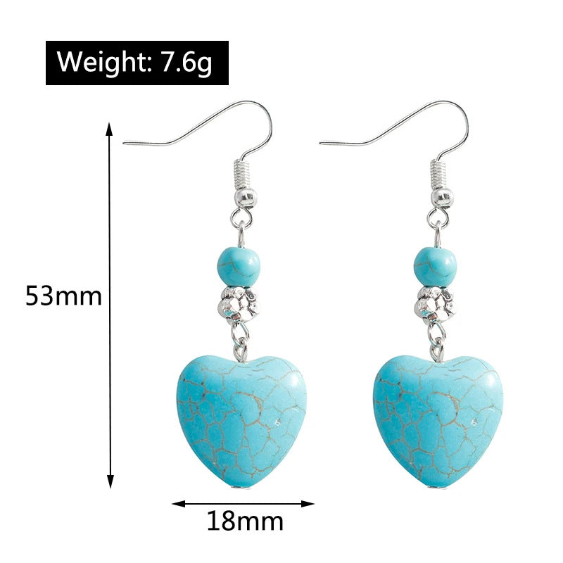 Retro Ethnic-style Turquoise Drop Earrings