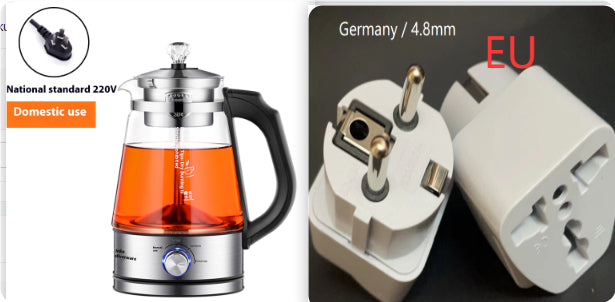 110v American Standard Household Tea Boiler Steam Spray Black Teapot Glass Electric Kettle Coffee Pot