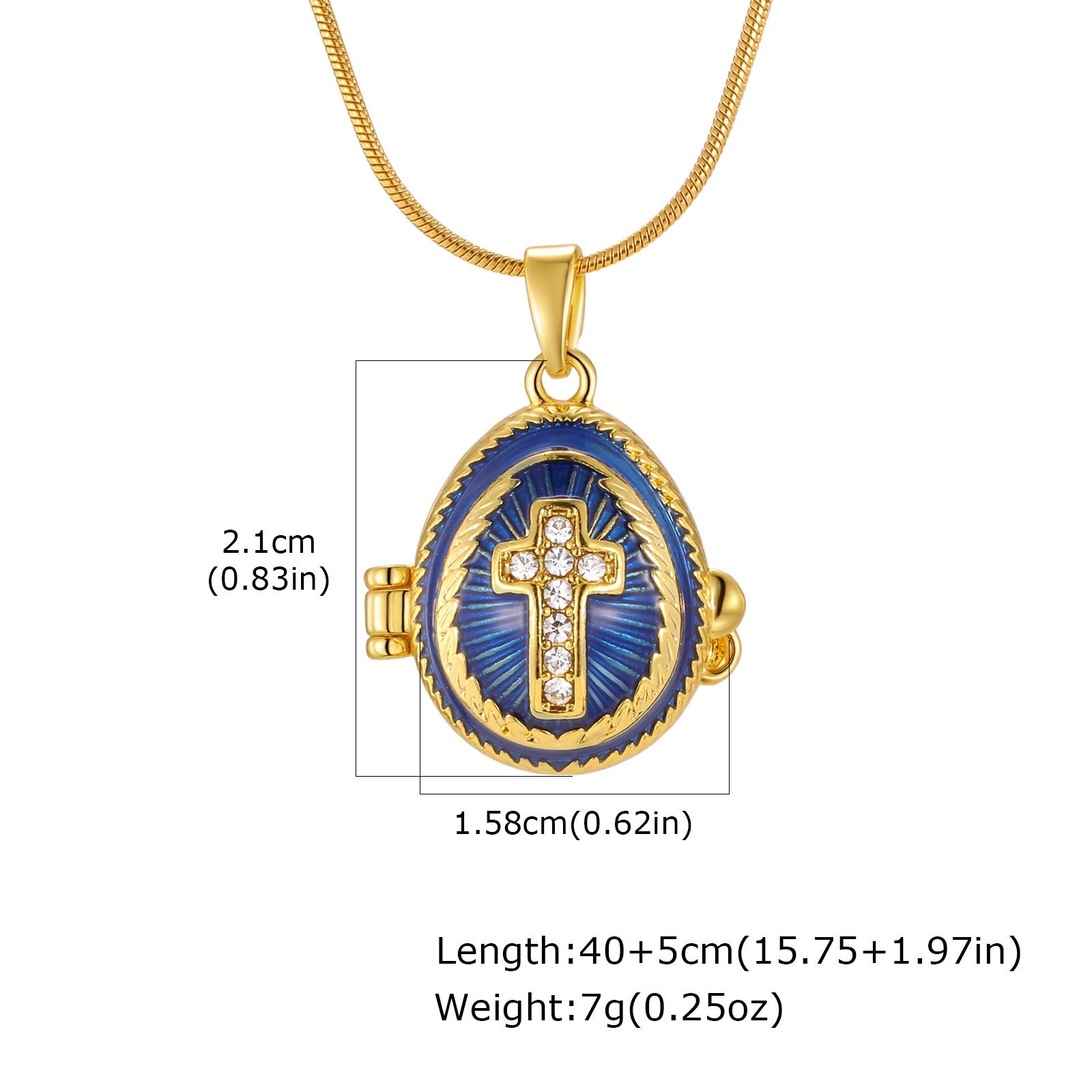 Red And White Easter Egg Openable Pendant For Women