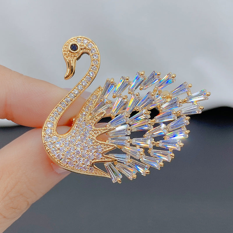 Warm Cat Eye Stone Swan Elegant Super Fairy Earrings