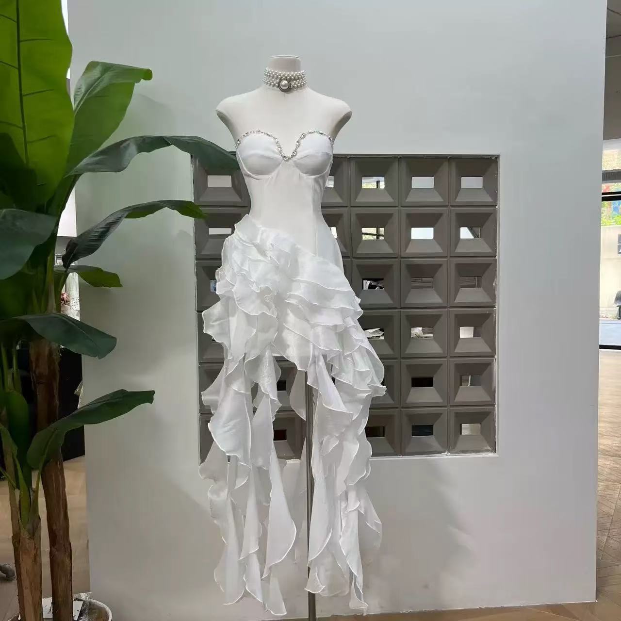 New Womens Dress Asymmetric Socialite-style Gown