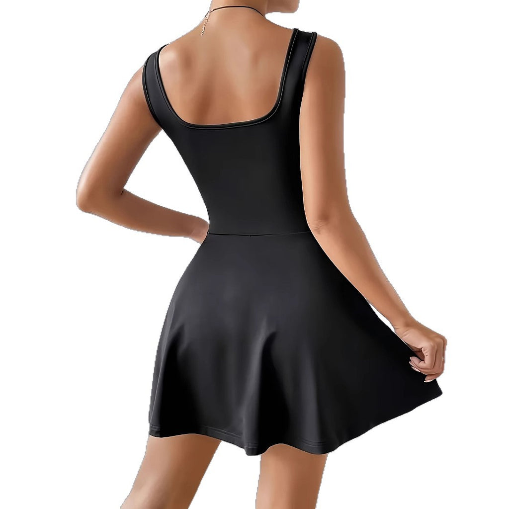 Pocketed Sleeveless Pants Tennis Mini Dress