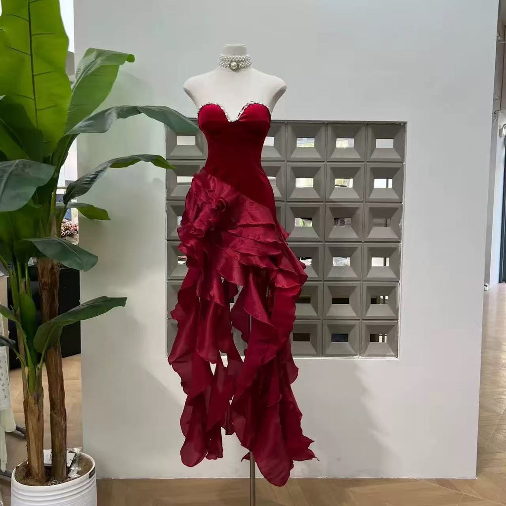 New Womens Dress Asymmetric Socialite-style Gown