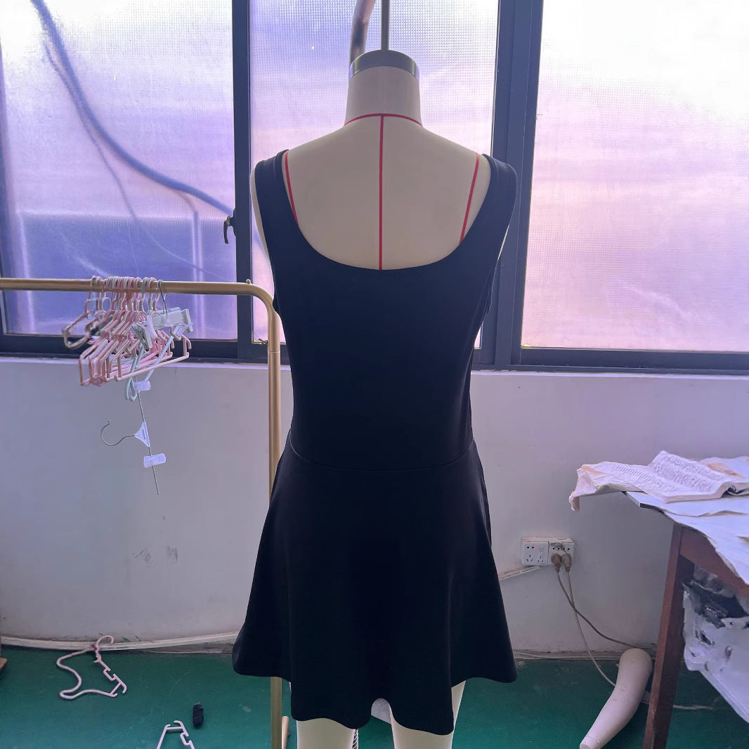 Pocketed Sleeveless Pants Tennis Mini Dress