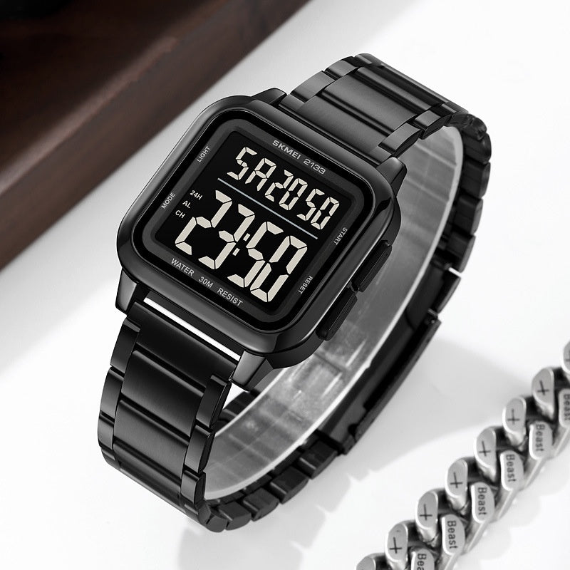 Fashion Trend Luminous Square Electronic Waterproof Watch