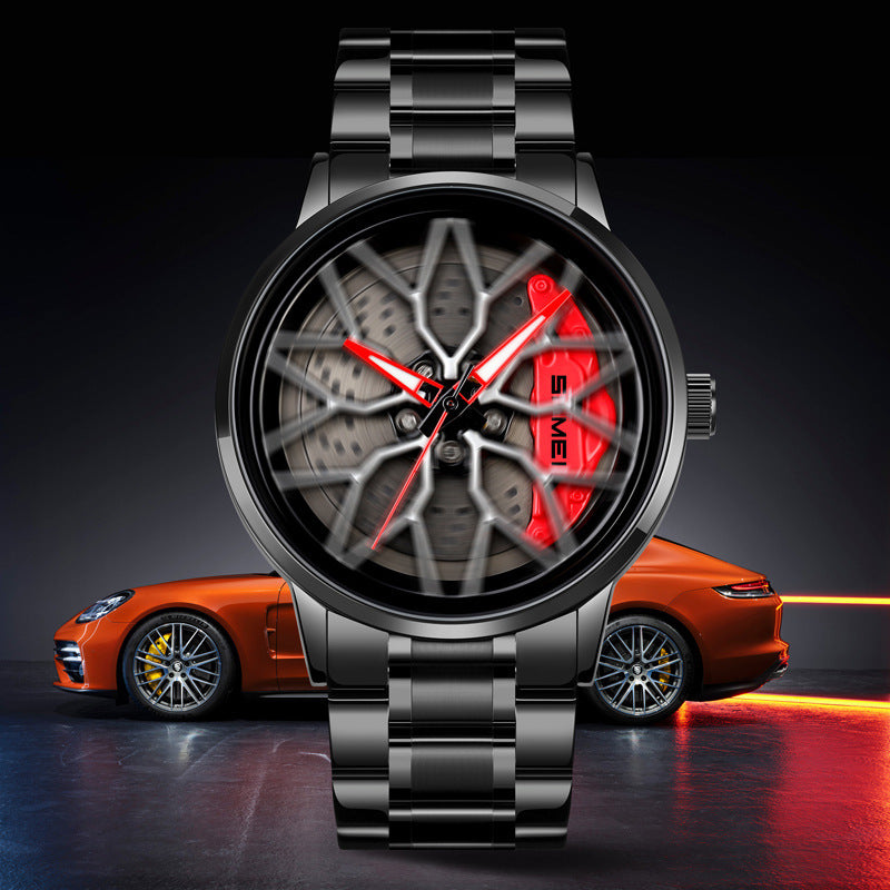 Stylish Mens Watch With A Personalized Wheel Hub Design