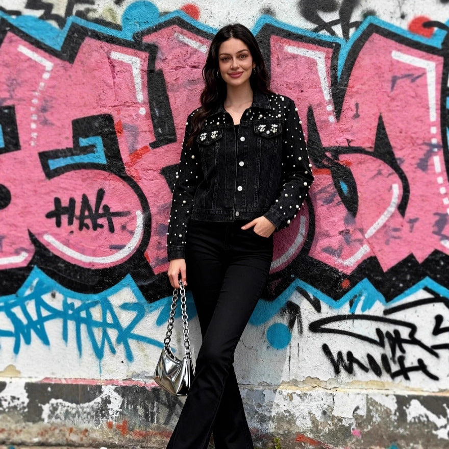 Women's Black Stylish Slim-fit Jacket Top