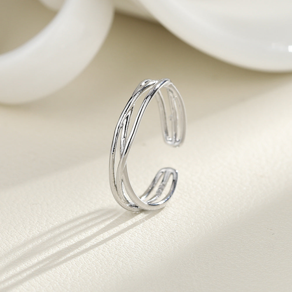Womens Minimalist, Personalized Cross-open Ring For Students