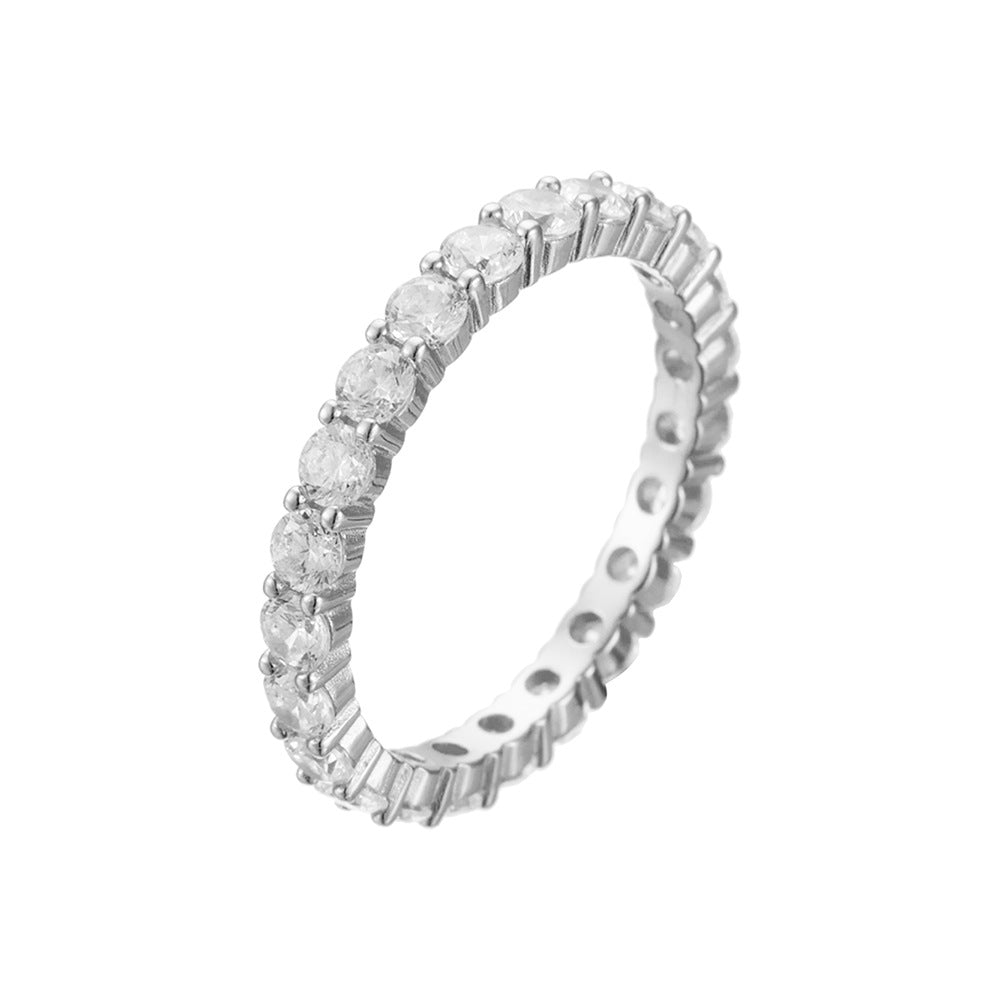 S925 Sterling Silver Ring Set Of Three Pieces For Women