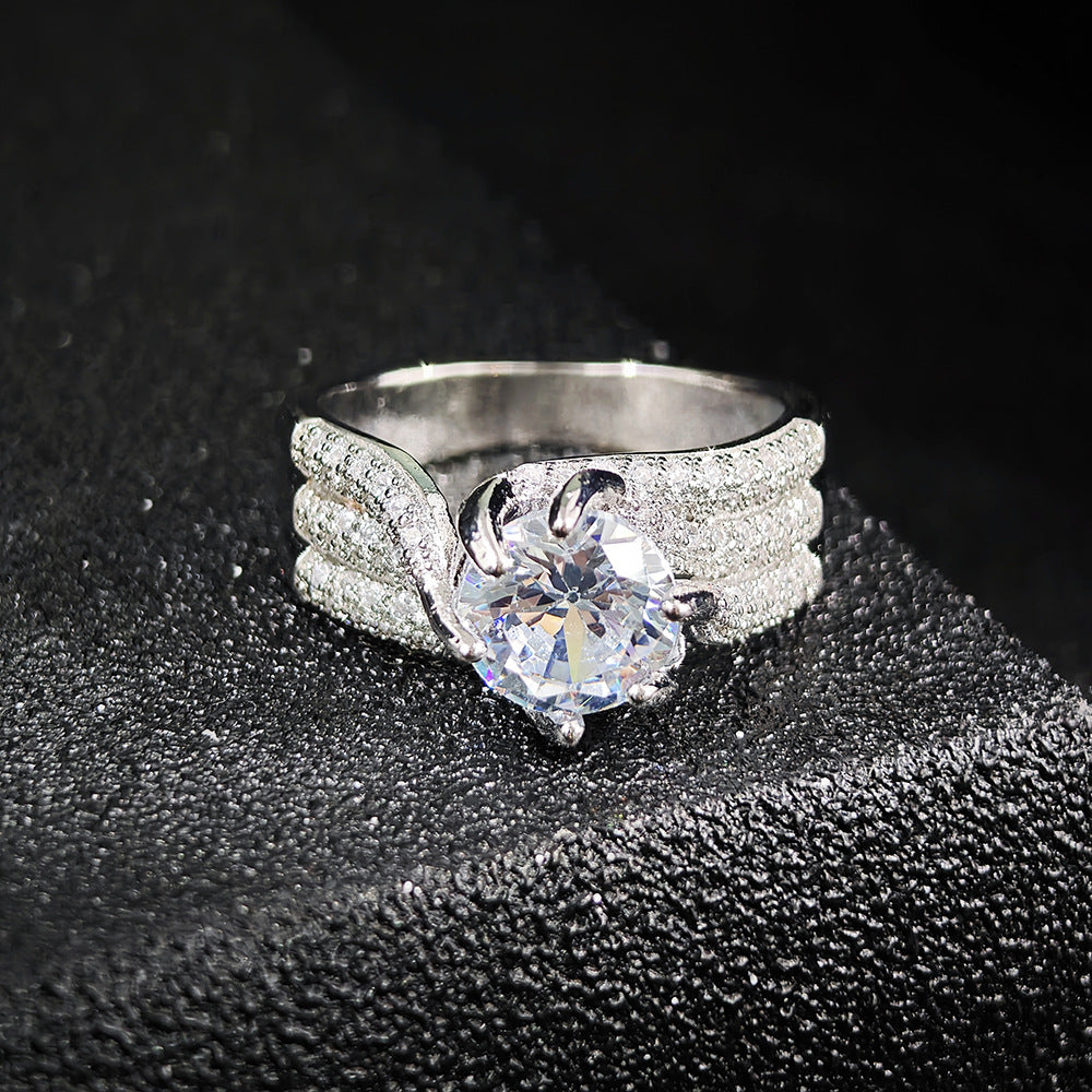 Womens Classic Six-Prong Luxury Ring