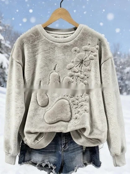 Womens Soft Light-gray Flannel Sweater