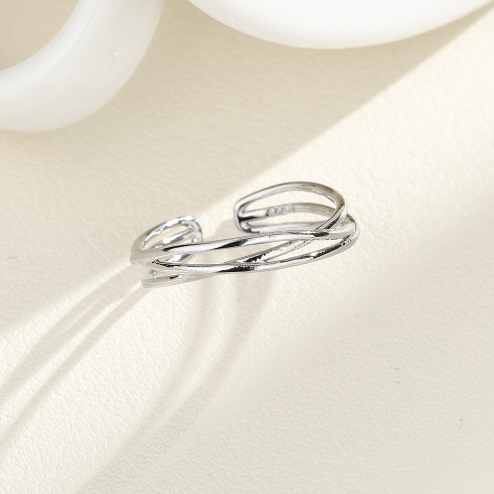 Womens Minimalist, Personalized Cross-open Ring For Students