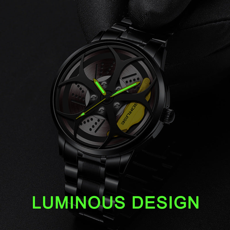 Mens Stainless Steel Watch Stylish Luminous Timepiece For Men