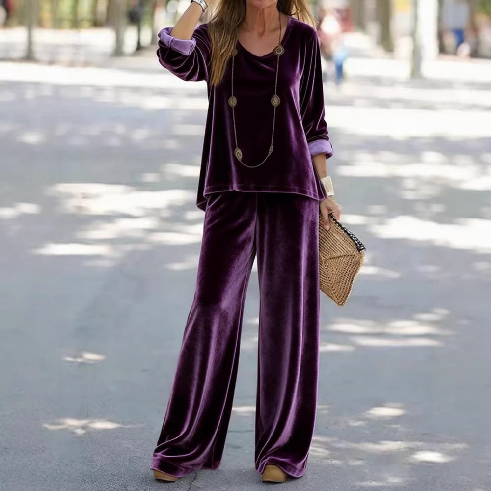 Stylish Minimalist And Relaxed Fit Womens Long Sleeve Set