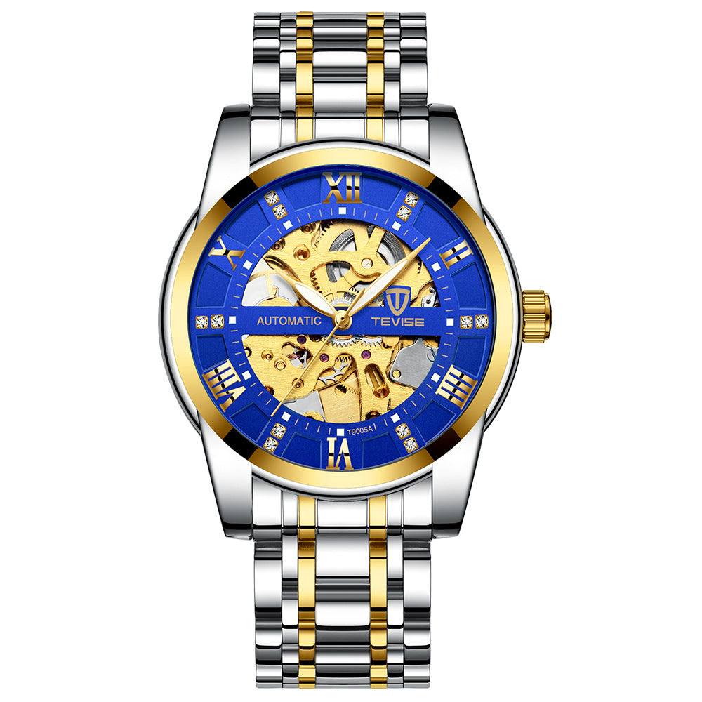 Mechanical Watch With A Hollowed-out Steel Bracelet