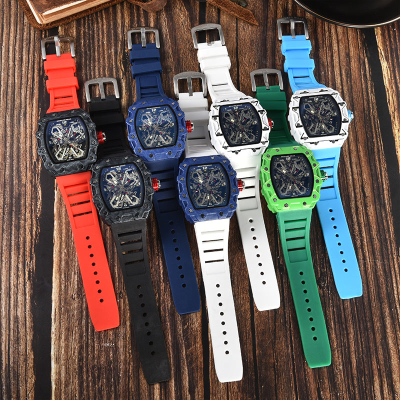 Mens Quartz Watch With A Distinctive Wave-Pattern Dial And Date Display