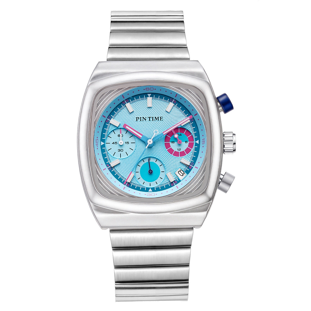 Mens Square Watch Multifunctional Six-hand Quartz Timepiece