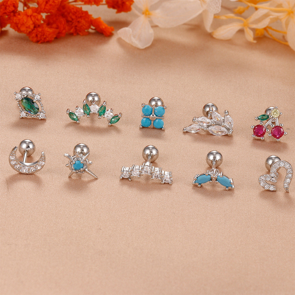 Stainless Steel Screw-back Stud Earrings