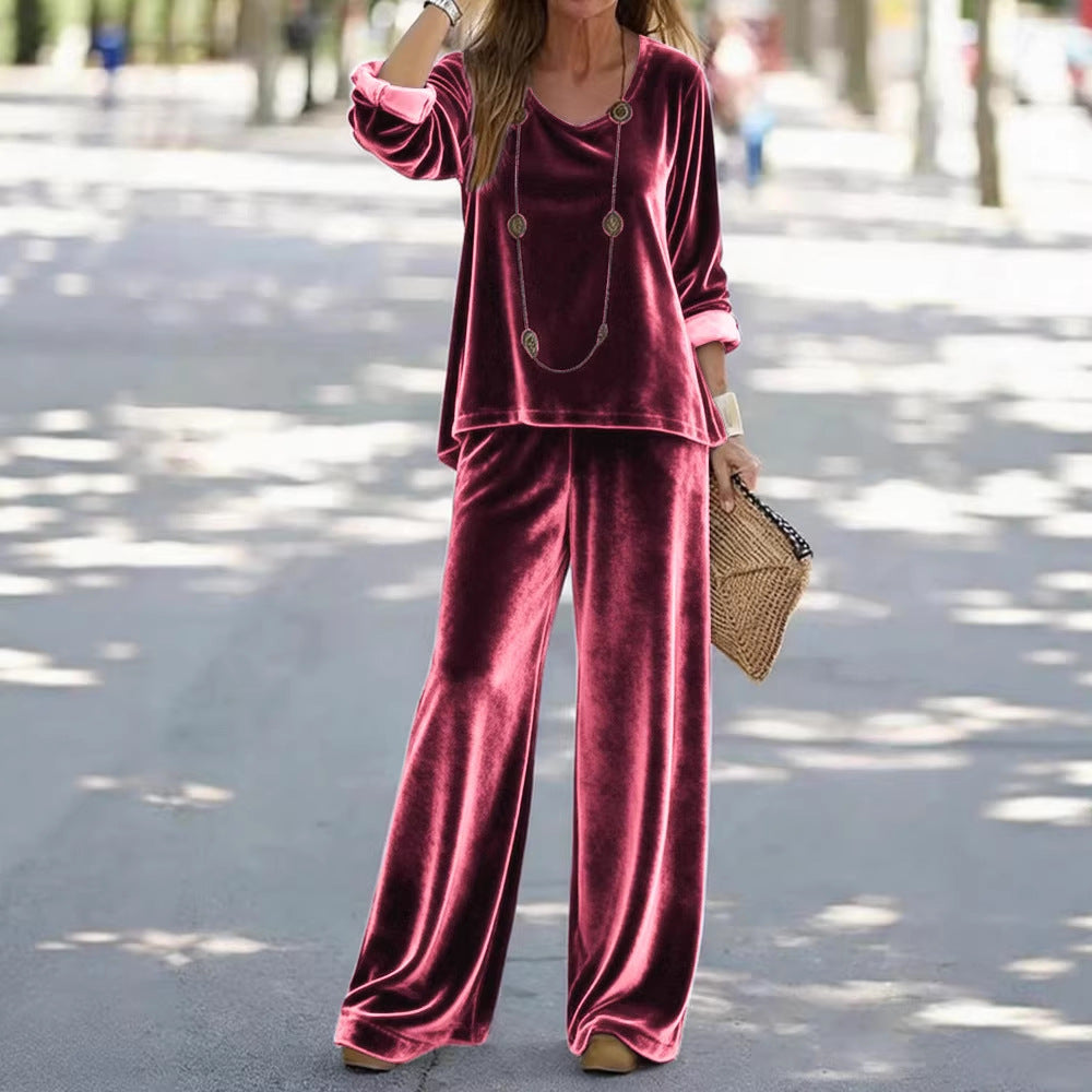 Stylish Minimalist And Relaxed Fit Womens Long Sleeve Set