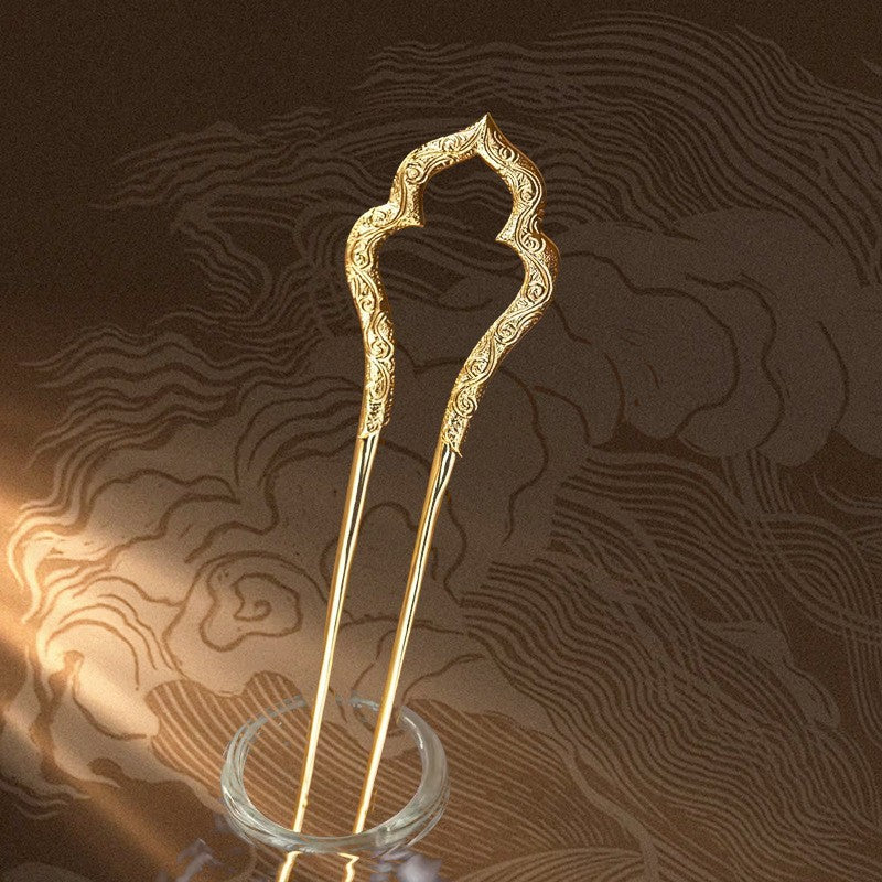 Gold-plated Vintage U-shaped Hairpin