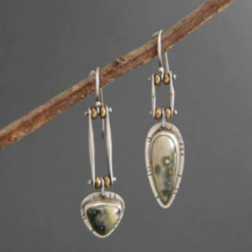 Fashionable Best-selling Minimalist Two-tone Asymmetrical Earrings