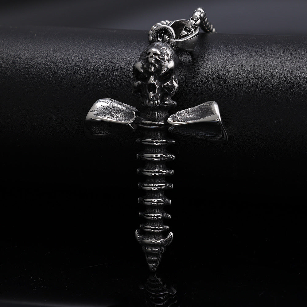 Industrial-style Edgy Titanium Steel Pendant With A Screw Motif