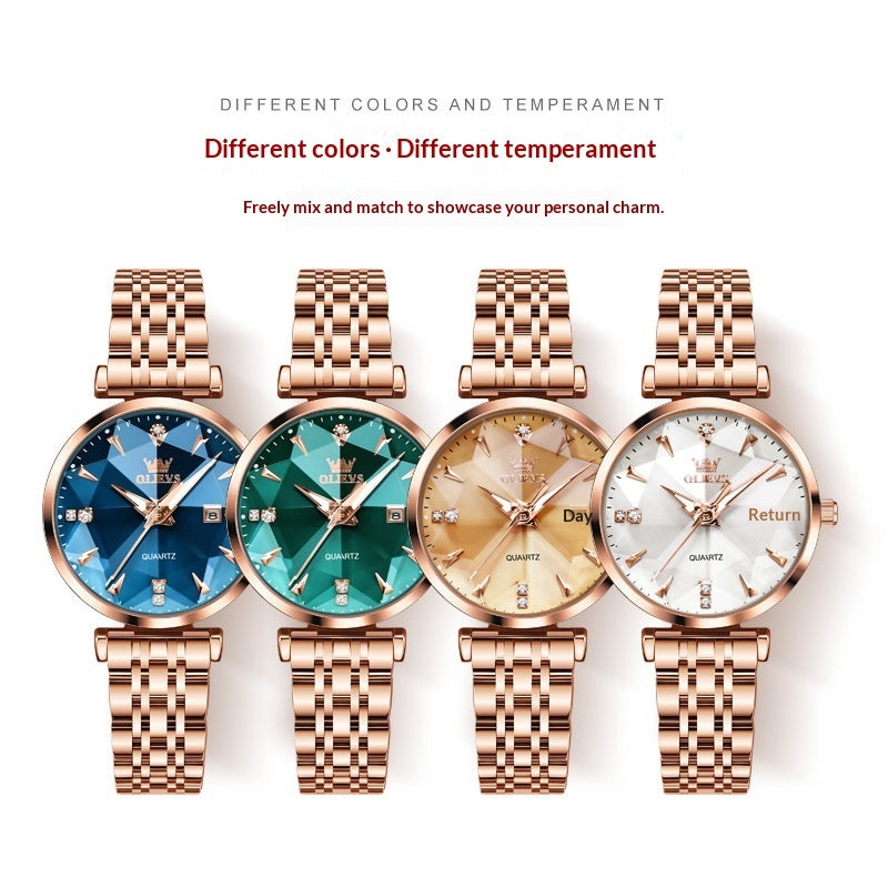 Womens Fashion Rhombus Quartz Watch