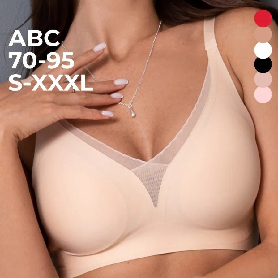 Seamless Full-Cup Plunge Bra For Women In Plus Sizes