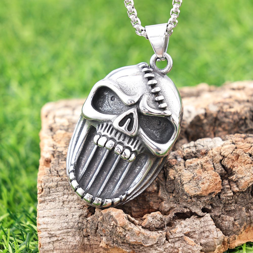 Personalized 3D Scarred Skull Titanium Steel Pendant